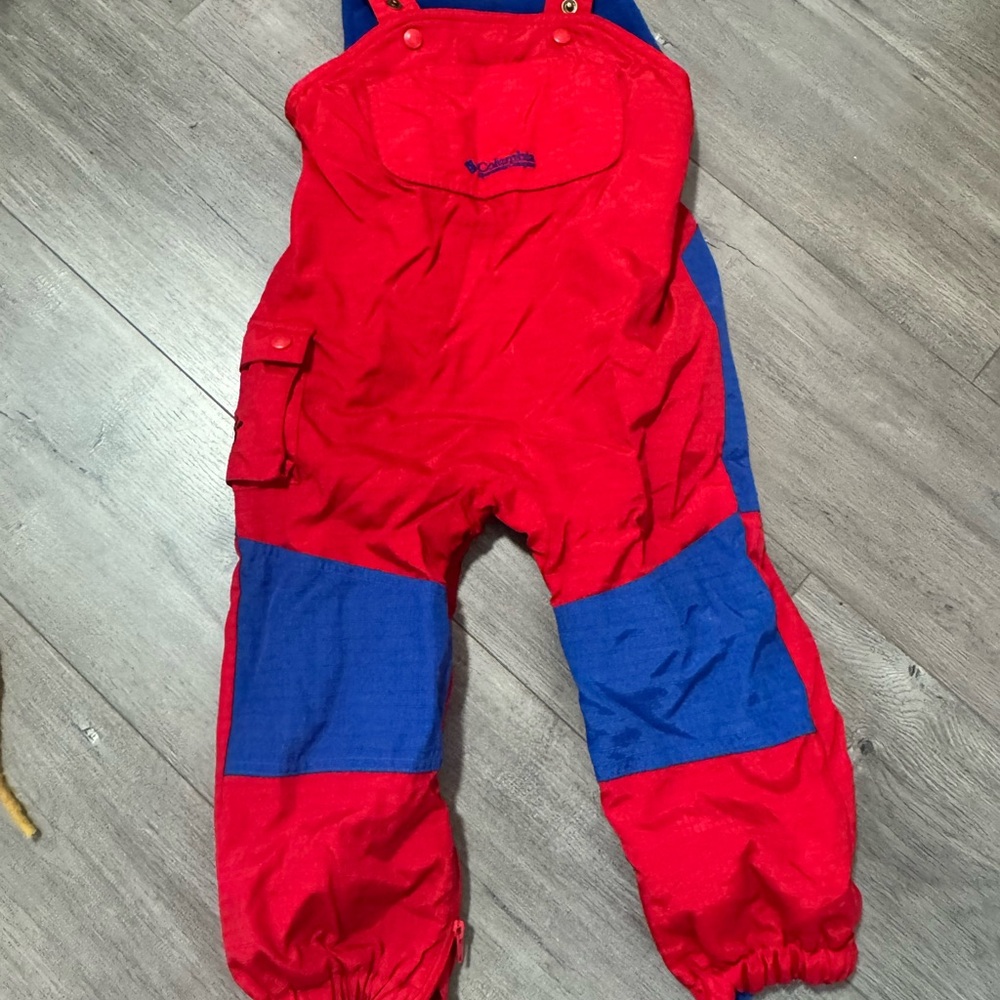 Columbia Kids Overalls in Red and Blue